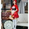 Anna Mu Costumes Lingeriecats Halloween Sexy Classical Deluxe Little Red Riding Hood 3 Piece Costume
