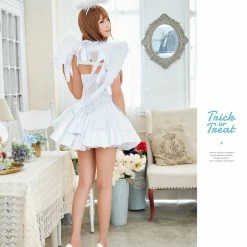 Lingeriecats Sexy 3 Pieces Angel Costume Halloween Cosplay Dress Women Carnival Cute Dress White … 9 Lingeriecats Sexy 3 Pieces Angel Costume Halloween Cosplay Dress Women Carnival Cute Dress White …