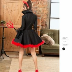 Costumes Lingeriecats Halloween Sexy Black Devil Demon Costume For Girl
