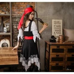 Lingeriecats Sexy Halloween 3 Pieces Pirates Halloween Costume Black Costumes