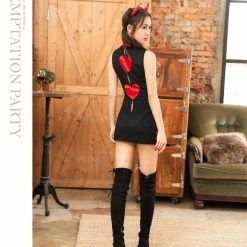 Anna Mu Costumes Lingeriecats Halloween Sexy Red Cutie Devil Demon Costume For Girl
