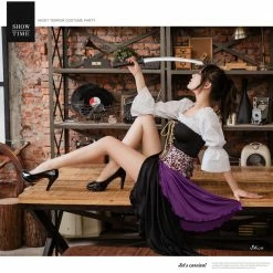 Anna Mu Chemise Lingeriecats Halloween Ladies Pirate Caribbean Buccaneer Fancy Dress Party Costume