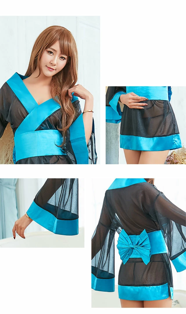 Anna Mu Lingeriecats Black Base Saphire Luster Edge Japanese Kimono Costume Set 7 Anna Mu Lingeriecats Black Base Saphire Luster Edge Japanese Kimono Costume Set