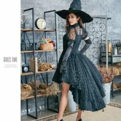 Anna Mu Lingeriecats Sexy Black Bewitching Women Halloween With Hat And Glove Costume Costumes 8 Anna Mu Lingeriecats Sexy Black Bewitching Women Halloween With Hat And Glove Costume Costumes
