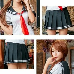 Anna Mu LINGERIECATS Sexy Black ? White School Girl Uniform Cosplay Costume Set (Free Sport Pant Gift) Costumes 11 Anna Mu LINGERIECATS Sexy Black ? White School Girl Uniform Cosplay Costume Set (Free Sport Pant Gift) Costumes