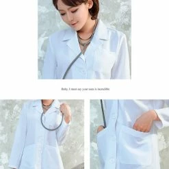 Lingeriecats Halloween Sexy Doctor Lab Coat Professional White Workwear Scrub Uniforms Medical Work Costume