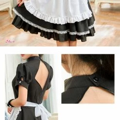 Lingeriecats Sexy Halloween Seductive French Maid 4 Piece Black And White Dress With Bowtie 13 Lingeriecats Sexy Halloween Seductive French Maid 4 Piece Black And White Dress With Bowtie