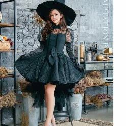 Anna Mu Lingeriecats Sexy Black Bewitching Women Halloween With Hat And Glove Costume Costumes