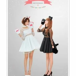 Lingeriecats Sexy 3 Pieces Cute Kitty Black Cat Sweet Costume Fancy Dress Halloween Outfit