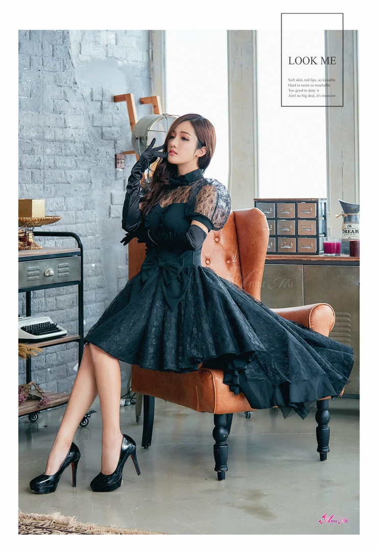 Anna Mu Lingeriecats Sexy Black Bewitching Women Halloween With Hat And Glove Costume Costumes 4 Anna Mu Lingeriecats Sexy Black Bewitching Women Halloween With Hat And Glove Costume Costumes