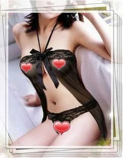 Wu Ya Sexy Black Ribbon Babydoll Lingerie 1 Wu Ya Sexy Black Ribbon Babydoll Lingerie
