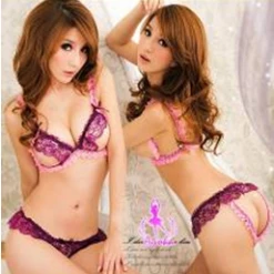 Wu Ya Red Lace Lingerie Bikini