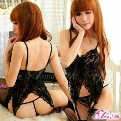 Anna Mu Lingerie Set Tempting Lacy Seduction 4 Pcs Corset Set