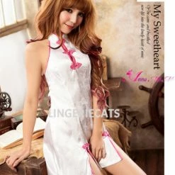 Anna Mu Chemise Sexy Hot White Backless Clubwear Short Dress