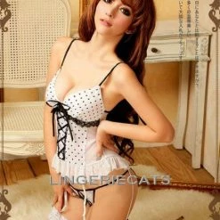 Anna Mu White Attractive Chiffon Corset Set