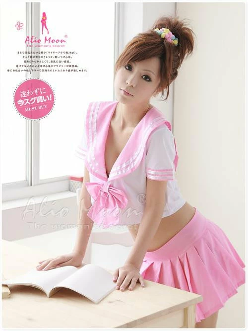 Wu Ya Cute School Pink Uniform Costume 1 Wu Ya Cute School Pink Uniform Costume