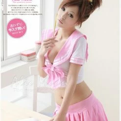 Wu Ya Cute School Pink Uniform Costume 5 Wu Ya Cute School Pink Uniform Costume