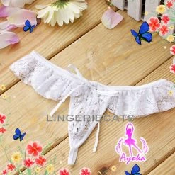 N/a Flirty White Lace Babydoll Lingerie G-String