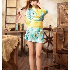 Anna Mu Costumes Lingeriecats Sexy Summer Breeze Japanese Kimono Outfit Cosplay Costume Set.