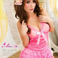 Anna Mu Lingerie Set Lingeriecats Hot Halter-neck Rayon Chemise Set