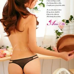 Anna Mu Stylish Seduction Bikini 3 Pcs Crotchless Panties Set Lingerie Set