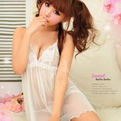 Anna Mu Babydoll Lingerie Sexy Sheer Slip