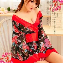 Anna Mu LINGERIECATS Brand Love Blossom Red And Black Kimono 2 Pcs Costume 17 Anna Mu LINGERIECATS Brand Love Blossom Red And Black Kimono 2 Pcs Costume