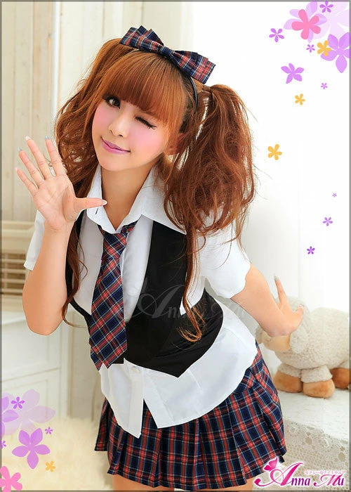 Anna Mu Lingeriecats Sexy Youthful Frisky School Daring Uniform Cosplay Costume Set 2 Anna Mu Lingeriecats Sexy Youthful Frisky School Daring Uniform Cosplay Costume Set
