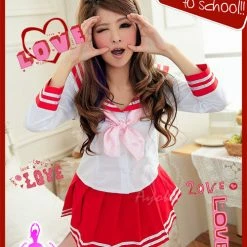 Anna Mu Lingeriecats Sexy Navy Style School 3Pcs Costume Costumes