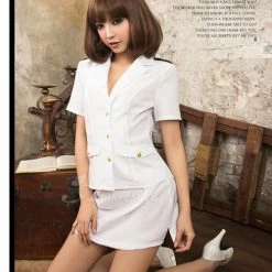 Anna Mu Lingerie Set Lingeriecats Sexy Halloween Flirtatious Navy Outfit Uniform Cosplay Costume Set