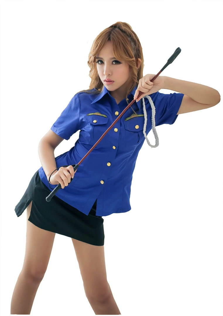 Anna Mu LINGERIECATS Sexy Blue ? Black 2pcs Verisimilitude Police Outfit Cosplay Costume Set Lingerie Set 4 Anna Mu LINGERIECATS Sexy Blue ? Black 2pcs Verisimilitude Police Outfit Cosplay Costume Set Lingerie Set