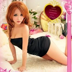 Anna Mu Chemise Lingeriecats Sexy Sexy Black Leather Dress