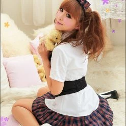 Anna Mu Lingeriecats Sexy Youthful Frisky School Daring Uniform Cosplay Costume Set 8 Anna Mu Lingeriecats Sexy Youthful Frisky School Daring Uniform Cosplay Costume Set