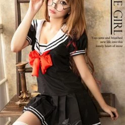 Anna Mu Lingerie Set Lingeriecats Sailor Style School Girl Uniform Cosplay Costume Set