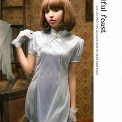 Anna Mu Chemise Lingeriecast Sexy White Cheongsam Dress