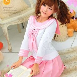 Anna Mu Pinky School 2Pcs Costume Costumes