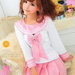 Anna Mu Pinky School 2Pcs Costume Costumes