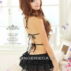 Anna Mu Fascinating Halter-neck Chemise (Black)