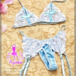 Anna Mu Lingerie Set Lingeriecats Dreamy Sexy Night?I 4 Pcs Open Cup Bikini Top Set