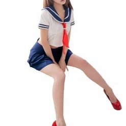 Anna Mu LINGERIECATS Japaness AV Style School Girl Uniform Cosplay Costume Set (Free Sport Pant Gift) Costumes