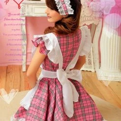 Anna Mu (Discn't) Lingeriecats Sexy Cherry Pie Sweet Heart Maid Outfit Cosplay Costume Set Lingerie Set