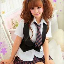 Anna Mu Lingeriecats Sexy Youthful Frisky School Daring Uniform Cosplay Costume Set 10 Anna Mu Lingeriecats Sexy Youthful Frisky School Daring Uniform Cosplay Costume Set