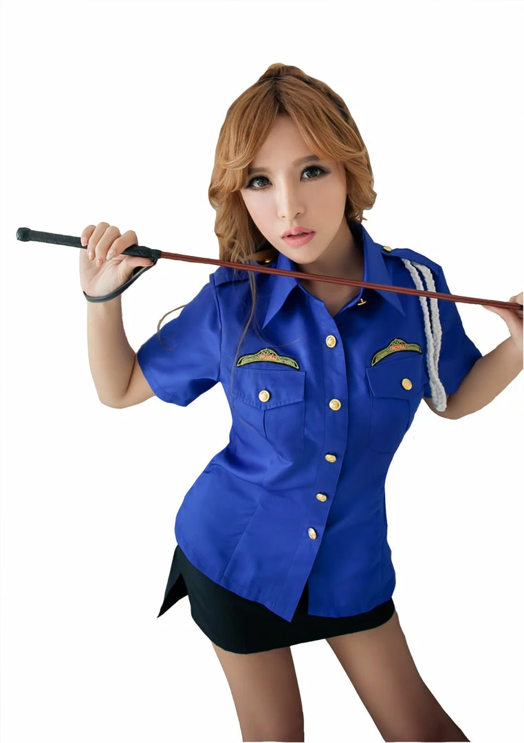Anna Mu LINGERIECATS Sexy Blue ? Black 2pcs Verisimilitude Police Outfit Cosplay Costume Set Lingerie Set 3 Anna Mu LINGERIECATS Sexy Blue ? Black 2pcs Verisimilitude Police Outfit Cosplay Costume Set Lingerie Set