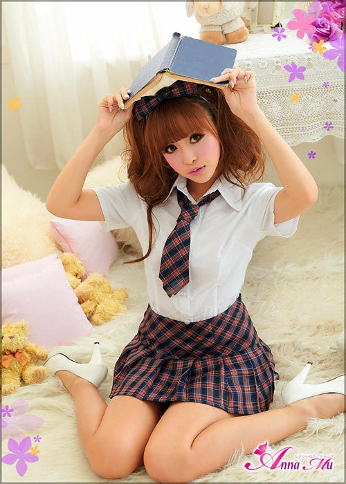 Anna Mu Lingeriecats Sexy Youthful Frisky School Daring Uniform Cosplay Costume Set 4 Anna Mu Lingeriecats Sexy Youthful Frisky School Daring Uniform Cosplay Costume Set