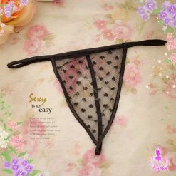 Anna Mu Lingeriecats Sexy Polka Dot 2 Pcs Mesh Babydoll Babydoll Lingerie