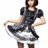 Anna Mu LINGERIECATS Black And White Plaid One Piece Tutu Dress (Free Sport Pant Gift) Chemise