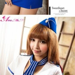 Anna Mu Lingerie Set Lingeriecats Sexy Saphire Skye Air-hostess Outfit Cosplay Costume Set