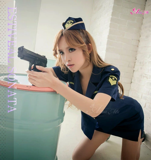 Anna Mu Lingeriecats Sexy Navy Blue Handsome Police Outfit Cosplay 3pcs 8 Anna Mu Lingeriecats Sexy Navy Blue Handsome Police Outfit Cosplay 3pcs