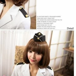 Anna Mu Lingerie Set Lingeriecats Sexy Halloween Flirtatious Navy Outfit Uniform Cosplay Costume Set