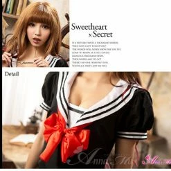 Anna Mu Lingerie Set Lingeriecats Sailor Style School Girl Uniform Cosplay Costume Set